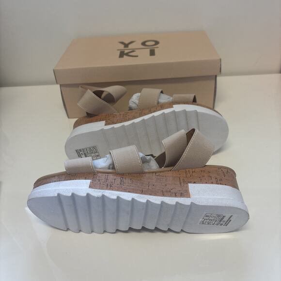 Yoki Womens Brenda Beige Tan Ankle Strap Sandals Sz 6.5 Neutrals Boho Spring NEW - Picture 9 of 10